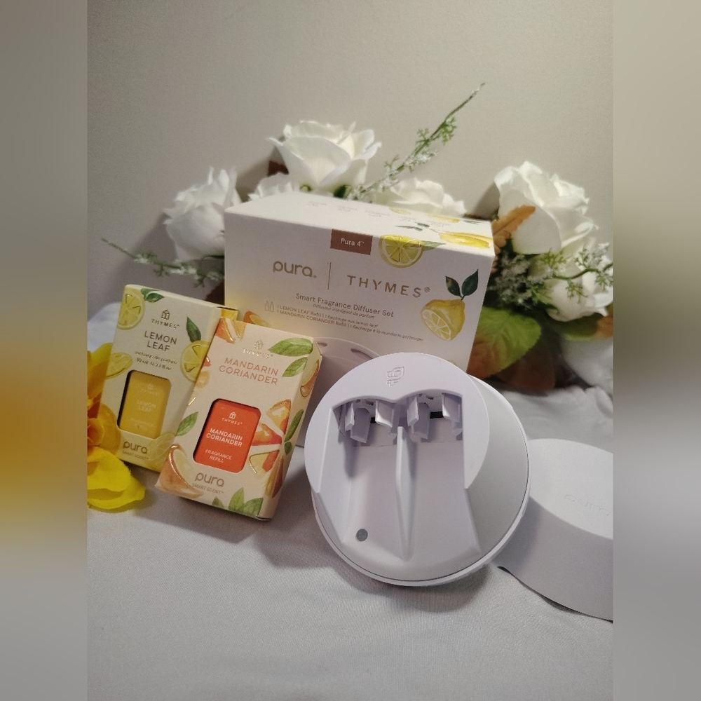 Thymes Mandarin Coriander & Lemon Leaf Pura 4 Smart Fragrance Diffuser Kit - Picture 6 of 7